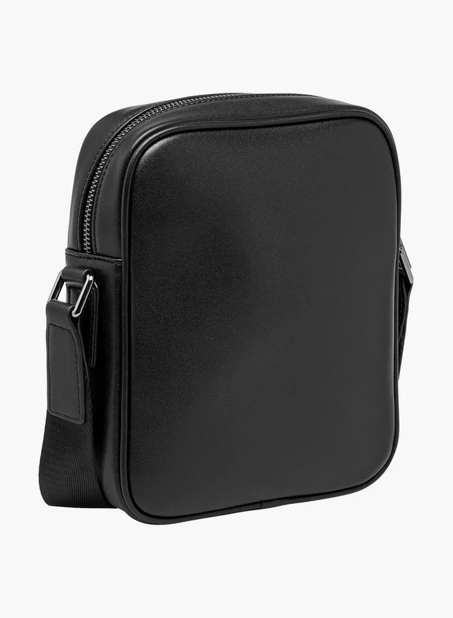 DUCHINI BLACK Men Monogram Textured Crossbody Bag for Men | Best Price UAE